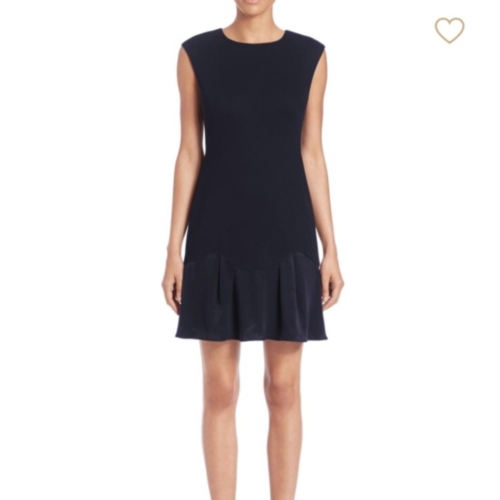Rebecca Taylor | Stacy Textured Fit & Flair Silky Dress Size 4 Black